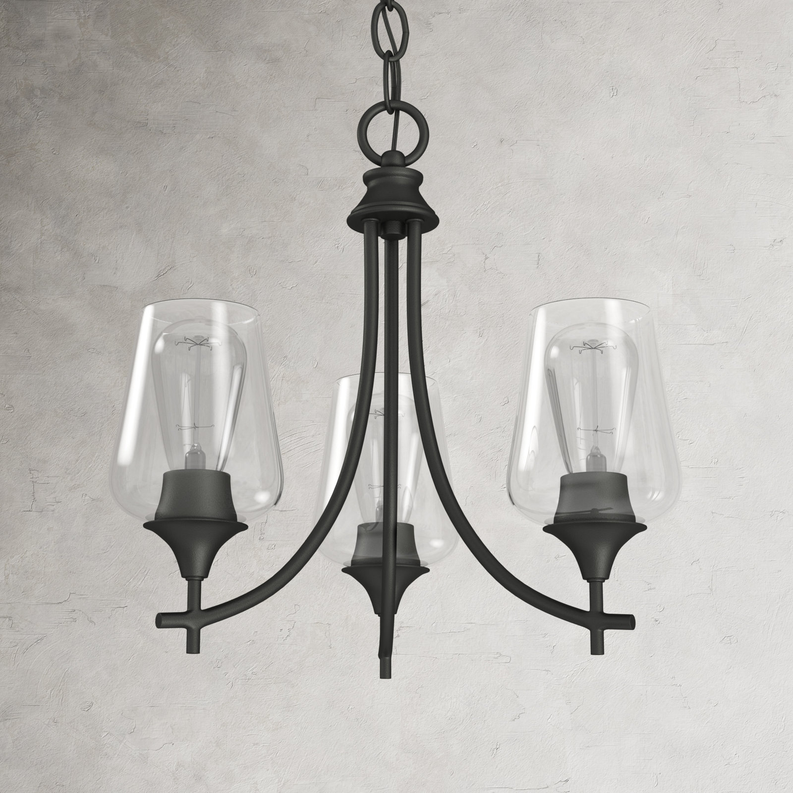 Breena 3 - Light Metal Dimmable Chandelier, English Bronze