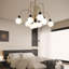 Lustre 32,3 "en cuivre et noir avec lumières-1314891655