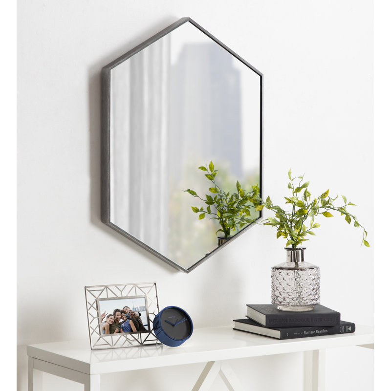 Miroir décoratif Logsdon, Argent foncé, 30,98 po x 22,05 po