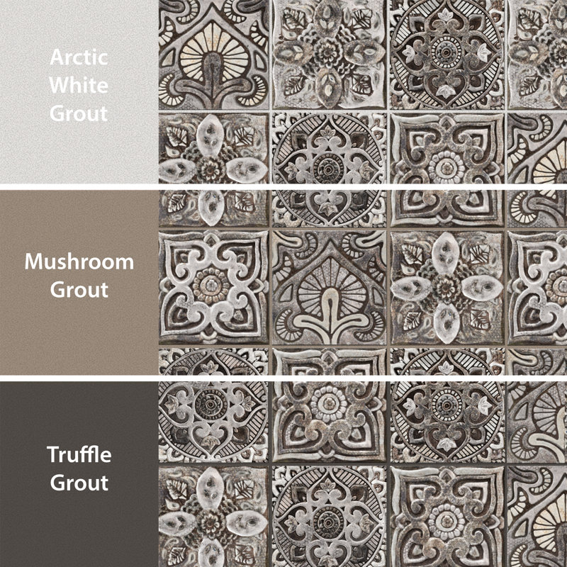 Mandala Decor 7-7/8 In. X 7-7/8 In. Ceramic Wall Tile