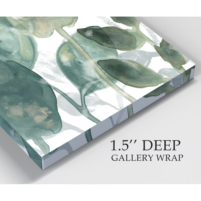 Aquatic Leaves II - reproduction d'art sur toile, H 12 po x l 8 po x P 1 po, Toile tendue