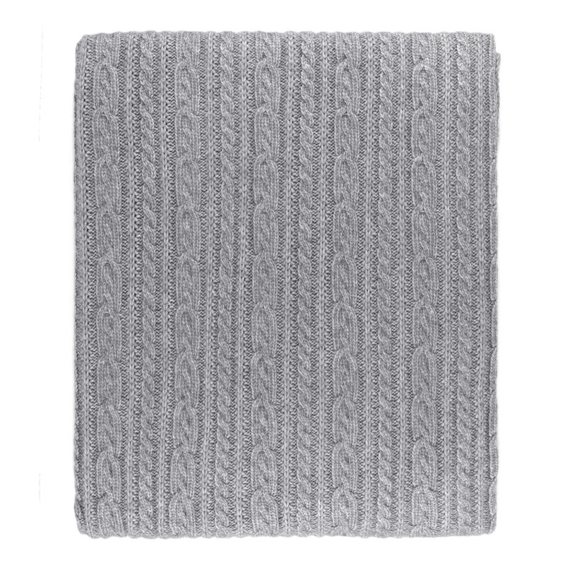 Knitted Throw Blanket, Gray