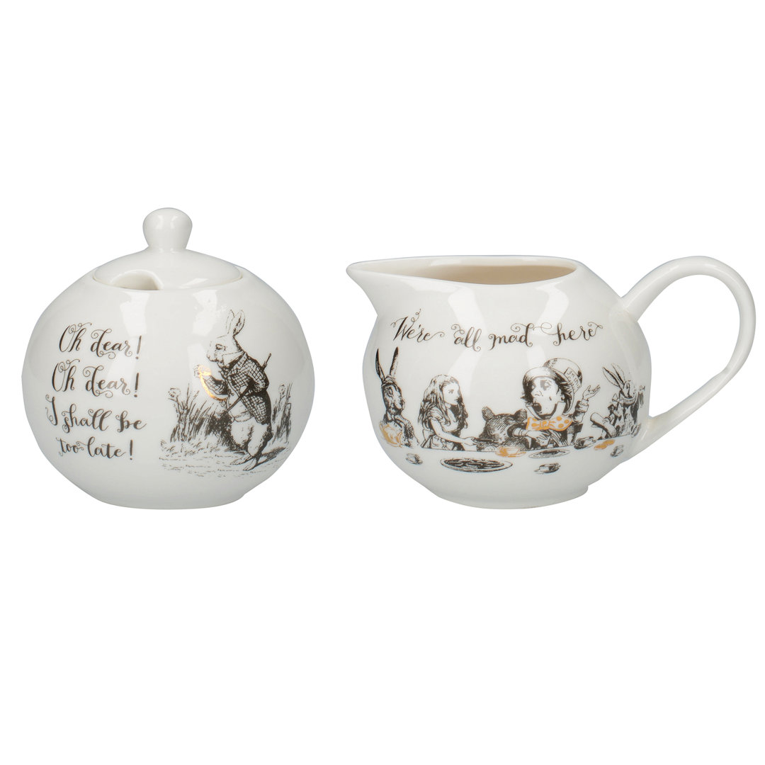 Alice in Wonderland Milk Jug & Sugar Bowl Set