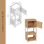 Armoire de rangement compacte pour salle de bain avec tablettes ouvertes et porte ventilée, naturel - Collection Trinidad