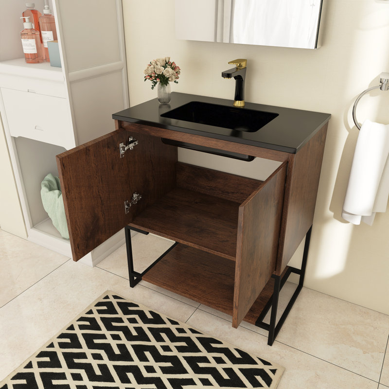 Meuble-lavabo simple 30 po avec plateau en résine Zarra