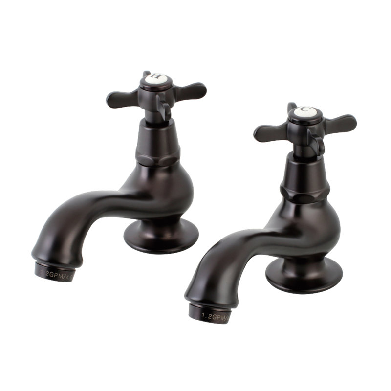 Kingston Brass Essex Two-Handle Deck Mount Basin Tap Faucet, Oil Rubbed Bronze