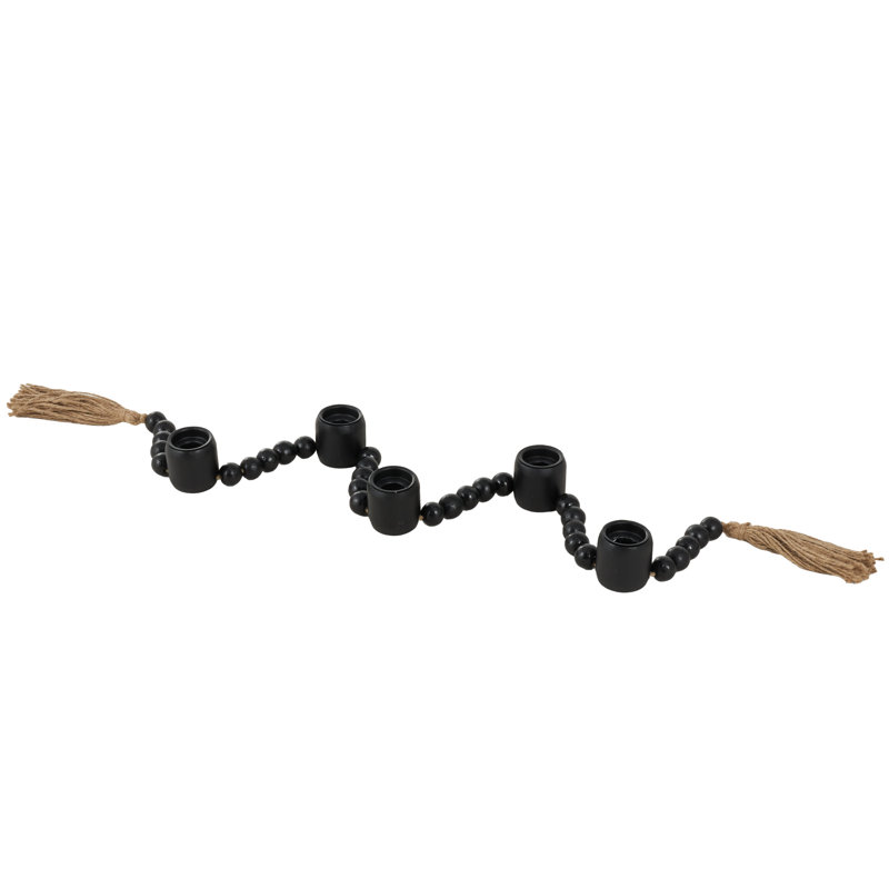 Porte-bougie brun avec guirlande Mango, H 2,1 po x l 52 po x P 2,2 po