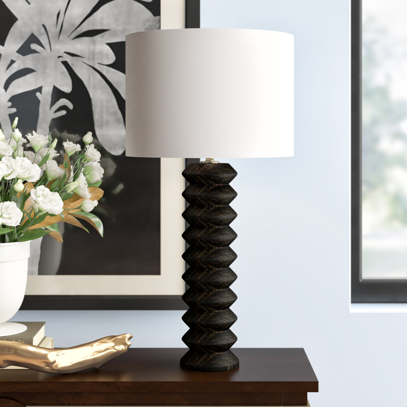 Accordion Table Lamp, Ebony