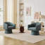 Fauteuil demi-tonneau pivotant en similicuir-123185139-123185140