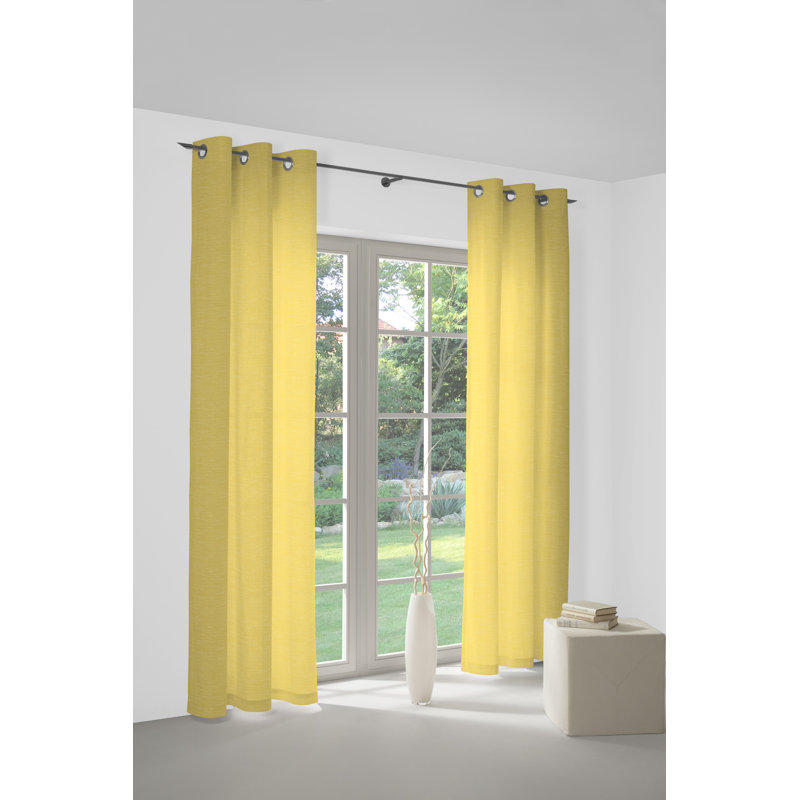 , Eyelet Scarf, Opaque, 132cm Width x 325cm Drop, Yellow