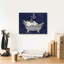  «Floral Bath 2 Indigo» par Courtney Prahl, art mural sur toile, 16 po x 12 po-1336358869