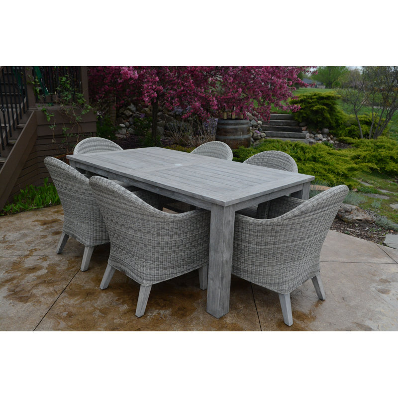 Vienna Wicker Outdoor Dining Armchair, Gray, Cast Charcoal