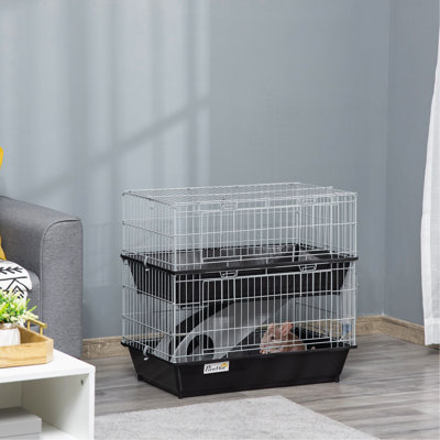 2-Tier Mouse Cage, Ferret Cage W/ Dish and Bottle, Ramp, 2 Doors