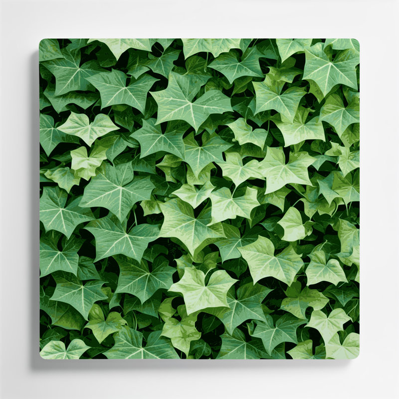 Watercolor Botanical 50 Green Metal Wall Art, 12" H x 12" W