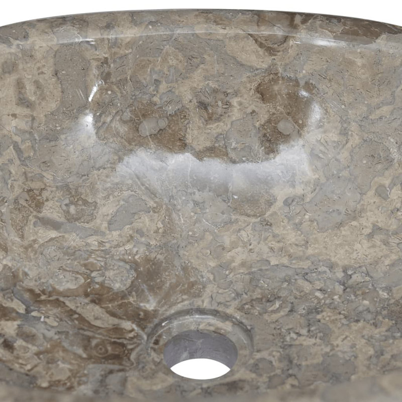 Borough Wharf Trask 530mm L x 400mm W Marble Oval Sink, Grey