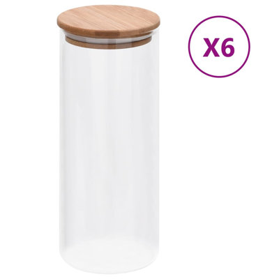 Glass Kitchen Canister Set Jar Canister - Set of 6