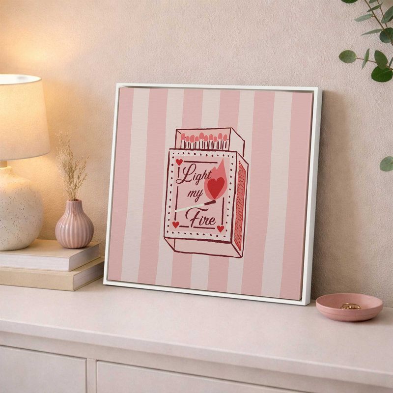 Light My Fire, Opaque White, Floater Framed Print without Mat, 16.75" H x 16.75" W