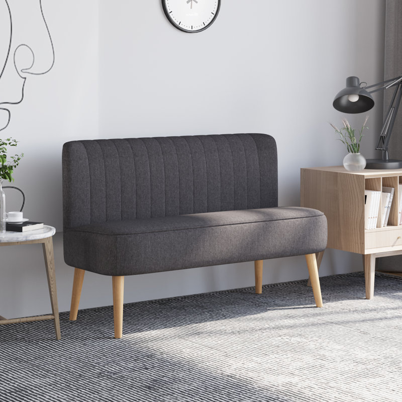 Maxen 2 Seater Loveseat, Polyester, Dark Grey