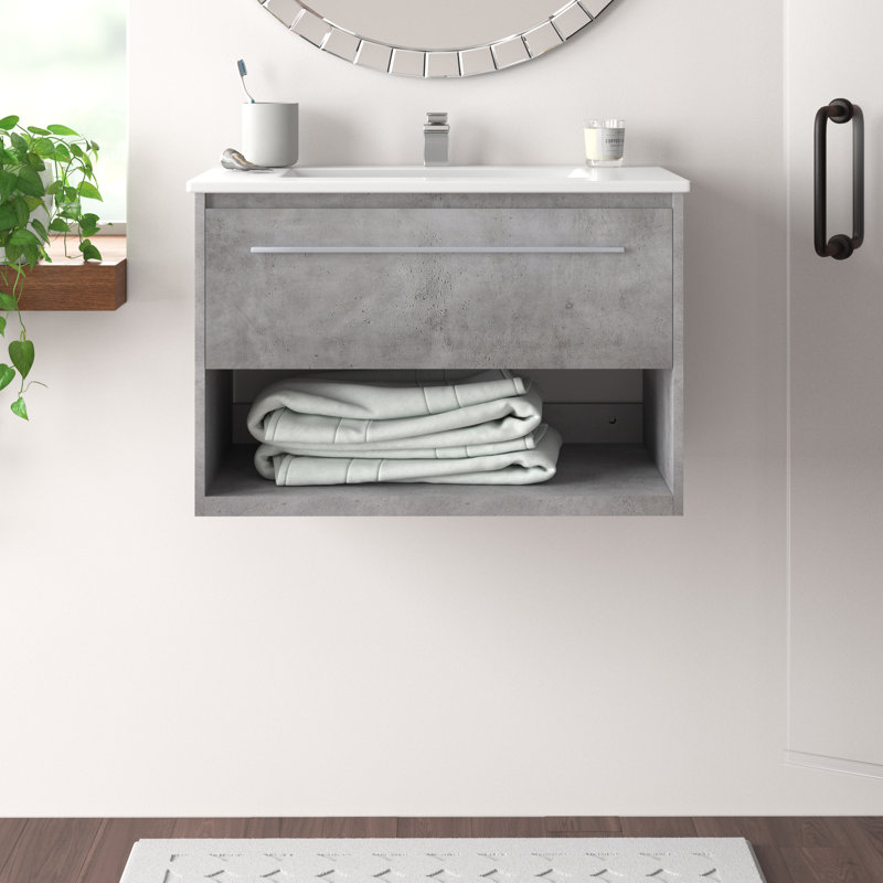 Ensemble de meuble-lavabo simple 30 po Kasper, Gris béton