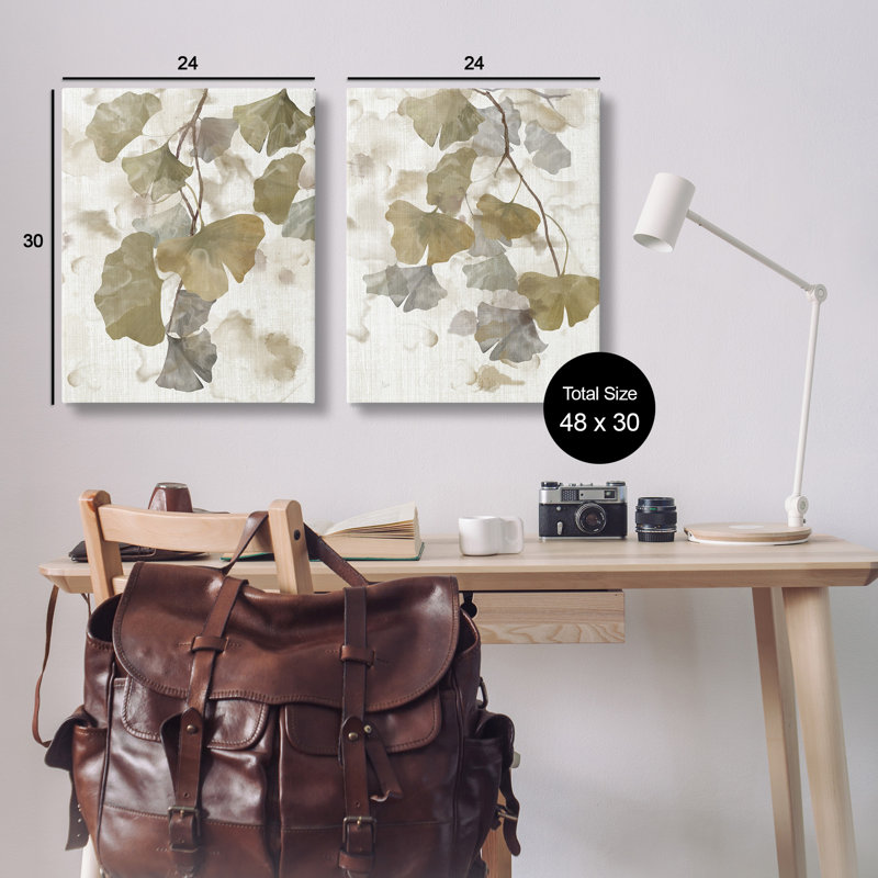 Rustic Gingko Leaves 2 pièces par Nan, H 30 po x l 24 po x P 1,5 po