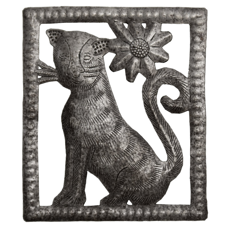 Décoration murale rectangulaire à chat
