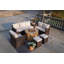 Small Firepit With 1403B Wicker 8 - Person Patio Conversation Set with Cushions