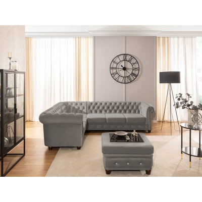 Cleo Blink 6 Seater Velvet Corner Sofa