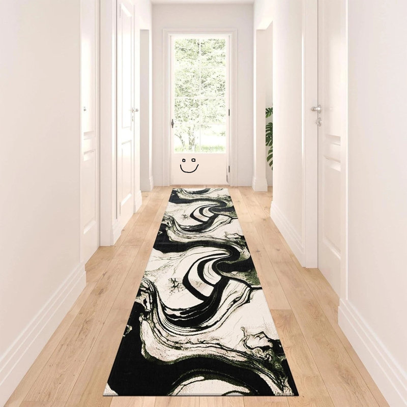 Abstract Flokati, Green, Runner 60 x 300 cm