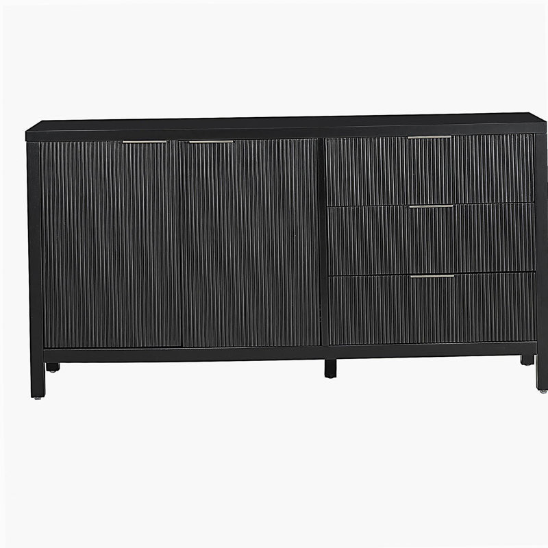 Armoire latérale U_STYLE à motif ondulé minimaliste, avec rangement fonctionnel, adaptée aux entrées, couloirs, salons, vestibules, couloirs