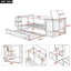 Lit de jour simple avec accoudoirs de rangement, lit gigogne et station de charge, blanc-338106636