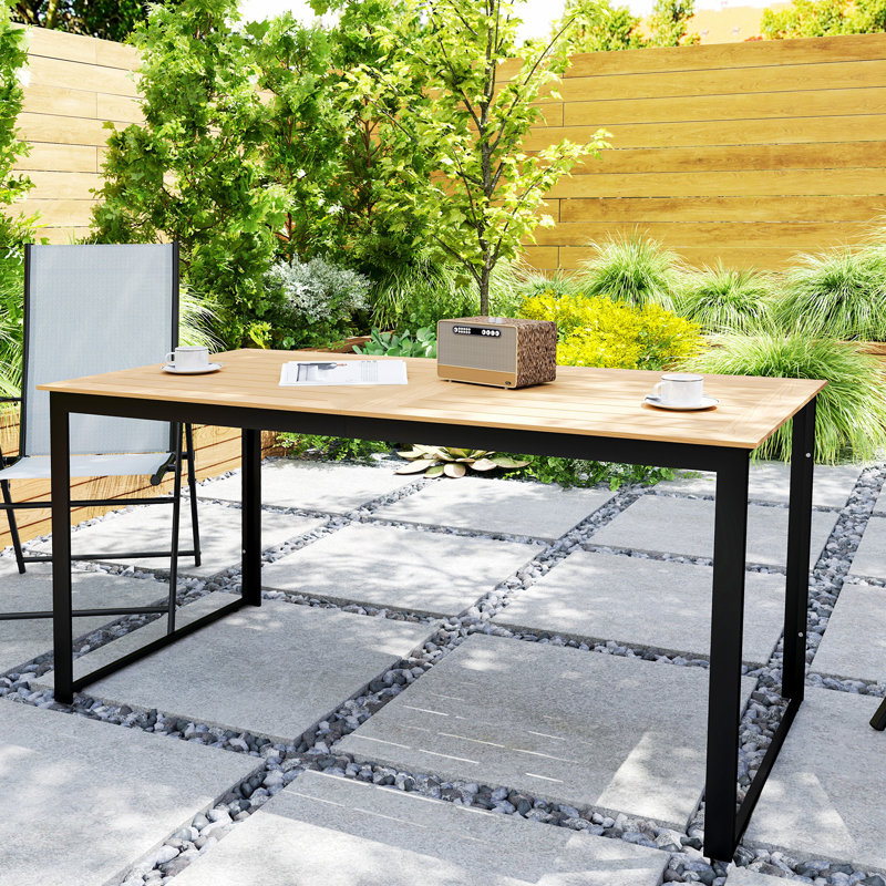 Rectangular Outdoor Dining Table - 160 cm W 80 cm D