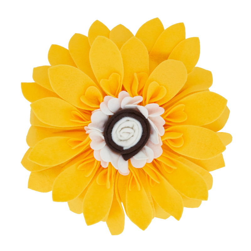 Fleur De Jardin Collection Appliqued Throw Pillow, Yellow