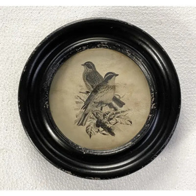 Art mural rond rond avec deux oiseaux