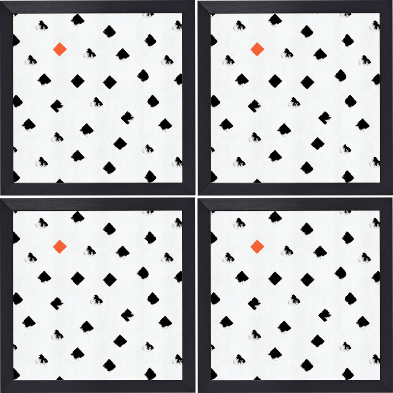 Ensemble de cadres muraux 4 pièces Spearman, Noir, 24 po x 24 po