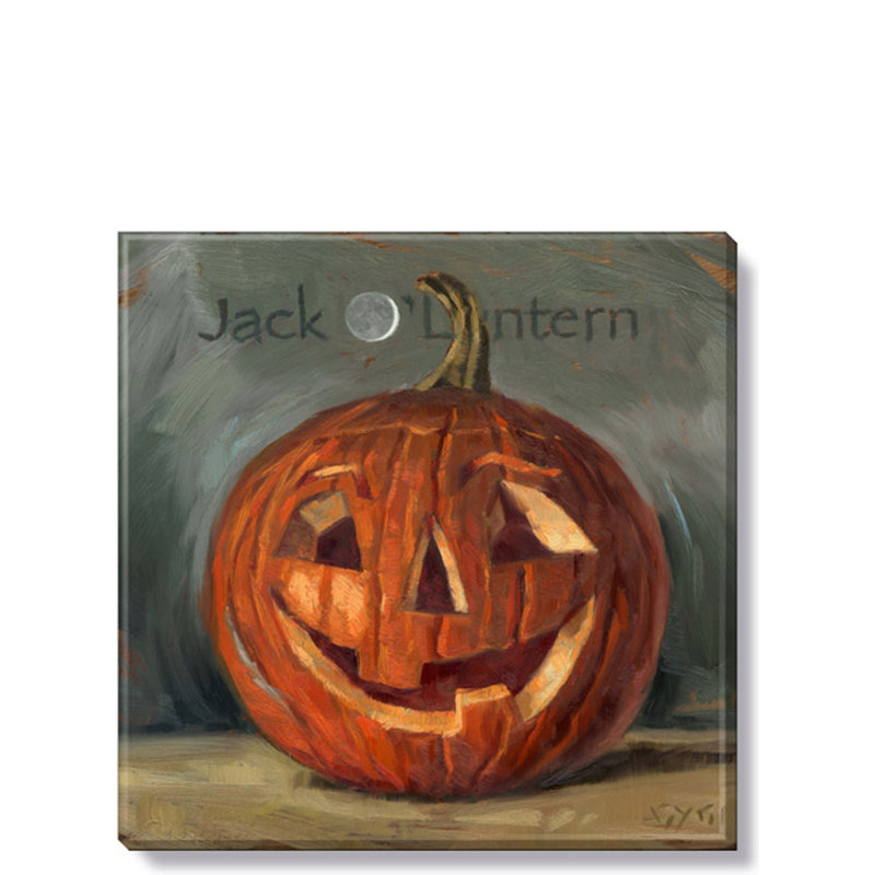 Jack O'lantern, estampe numérique sur toile tendue, H 20 po x l 20 po x P 1 po