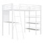 Lit mezzanine simple en métal avec 3 couches de tablettes et de bureau, lit élégant en métal avec tableau blanc-1287341961