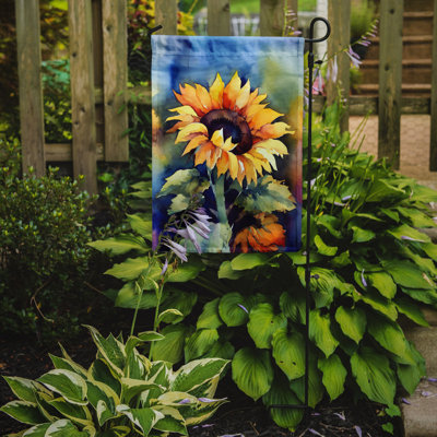 Tournesols dans un drapeau de jardin aquarelle