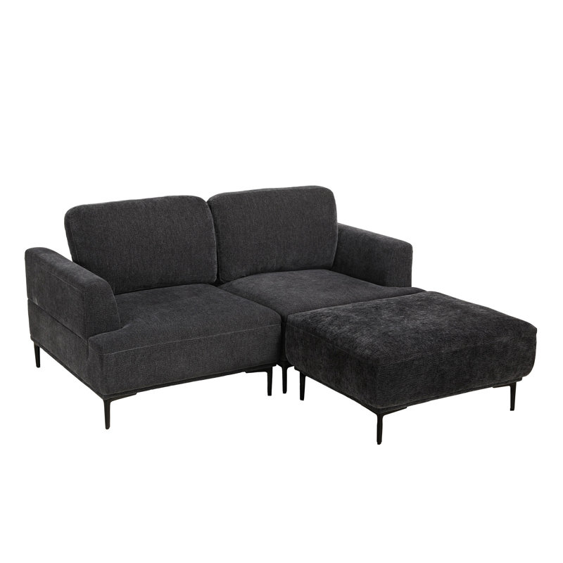 Canapé 71 po avec tabouret 1 pièce, Gris