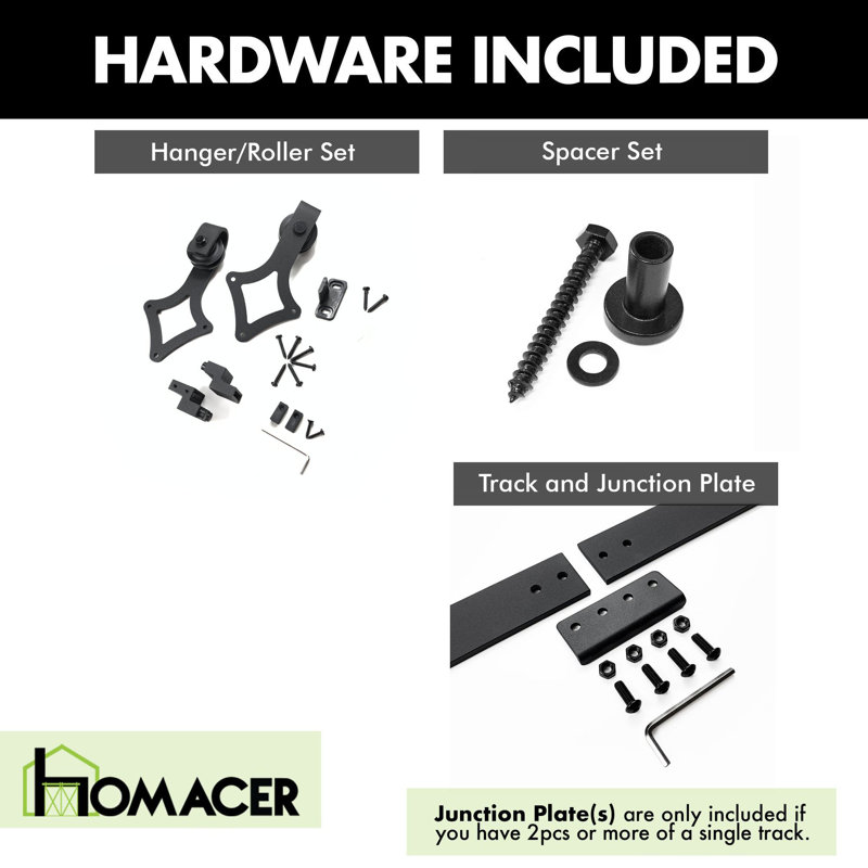 Mini Black Steel Double Barn Door Hardware Kit