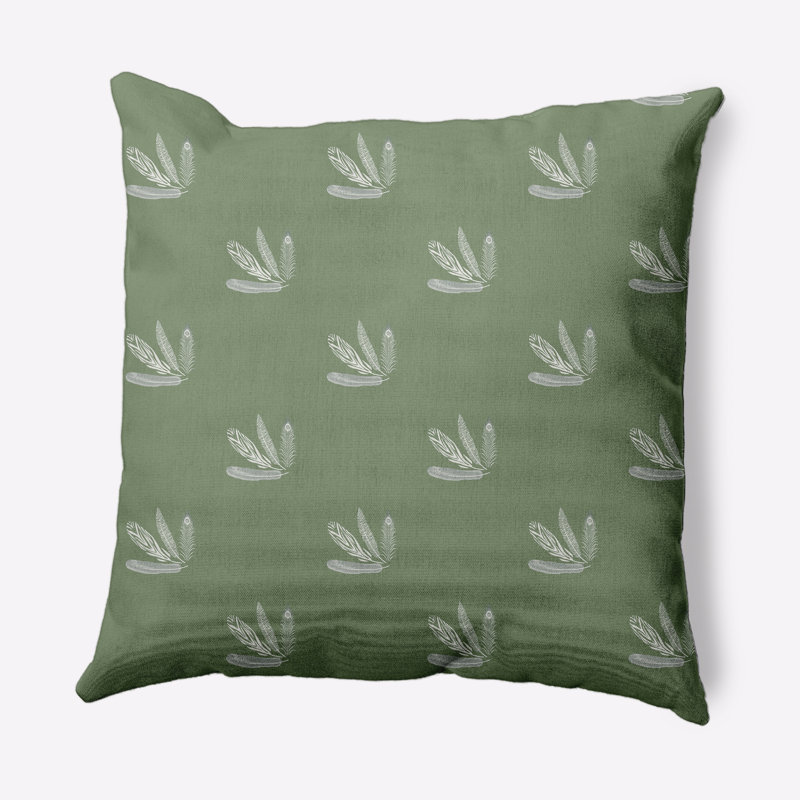 Pattern Indoor/Outdoor Throw Pillow, Muted Green, 16" x 16"
