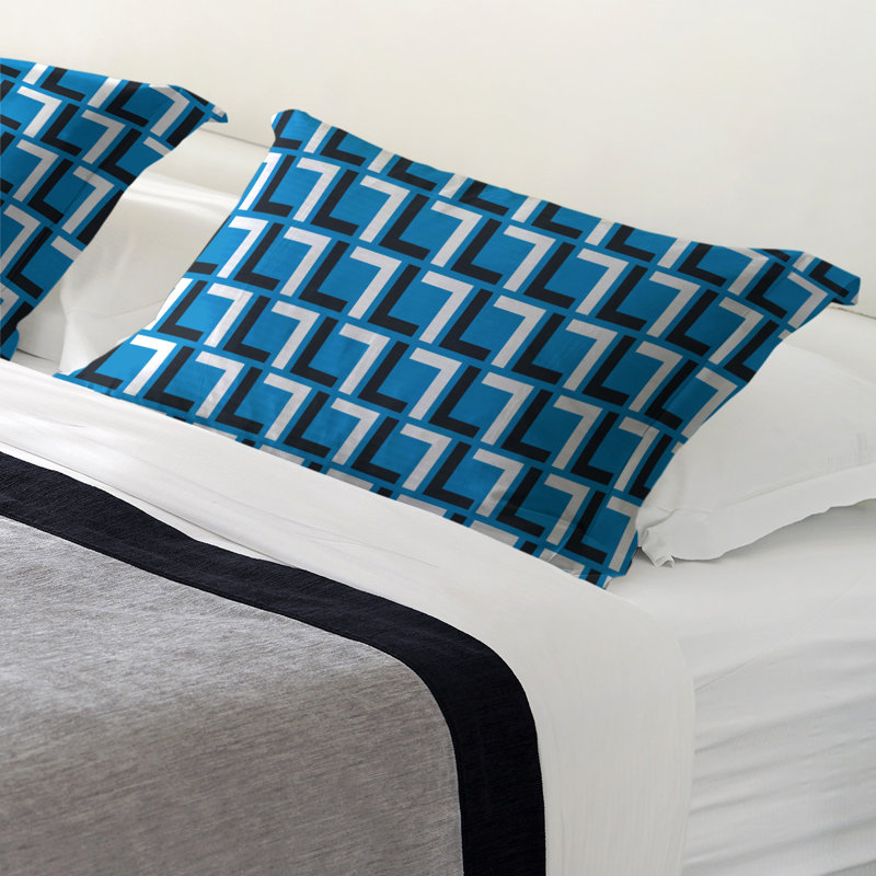 Taie décorative Carolina Football, Très grand, Bleu Carolina / noir / blanc, Microfibre