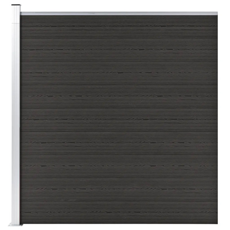 Makris Fence Panel WPC 175x186 cm Black