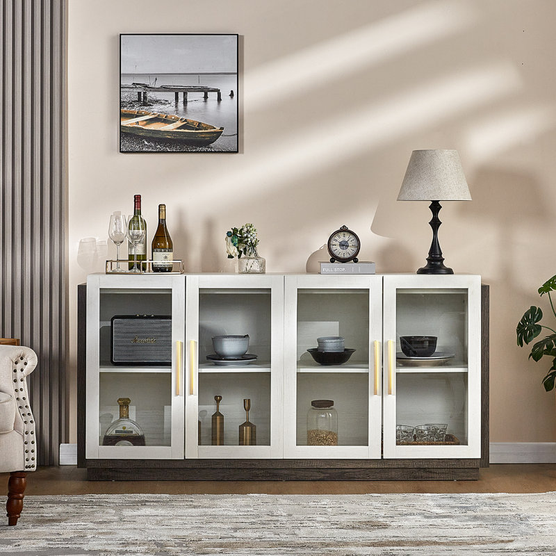 Errik 64'' Sideboard with Ample Storage Capacity, Gray/White