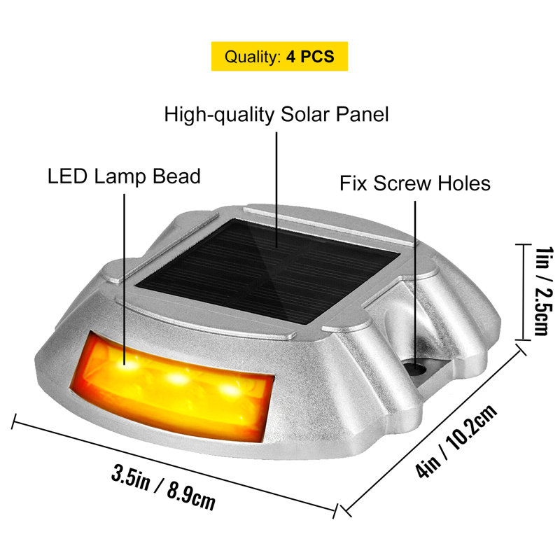 Solar Dock Lights Low Voltage Solar Powered Integrated LED Pathway Light Pack, Orange