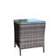 Table basse de patio avec dessus en verre trempé - Brun, plateau extérieur indépendant, ensemble de montage
