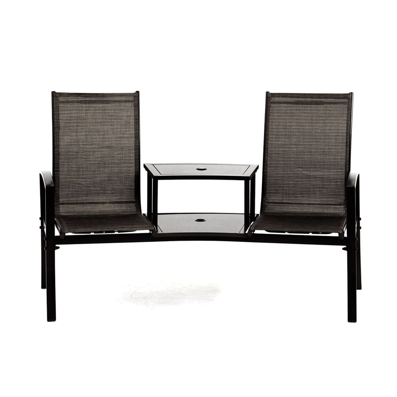 Banc tête-à-tête en acier Burnstad, Noir