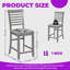 Set Of 4 Solid Wood Counter Height Dining Chairs With Padded Seat, Ladder Backrest & Non-Slip Feet