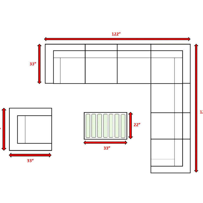 Entièrement assemblé 7 sièges avec coussins - salon extérieur et confortable amovible rendre votre espace invitant