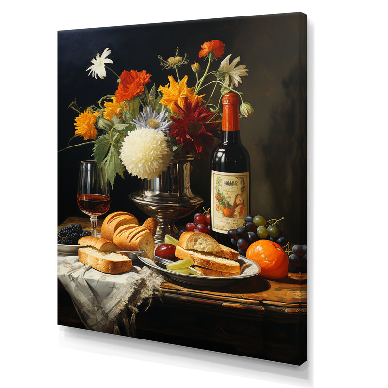 Nature, table à manger pique-nique - pique-nique, art mural, impressions sur toile, H 20 po x l 12 po x P 1 po, Toile tendue