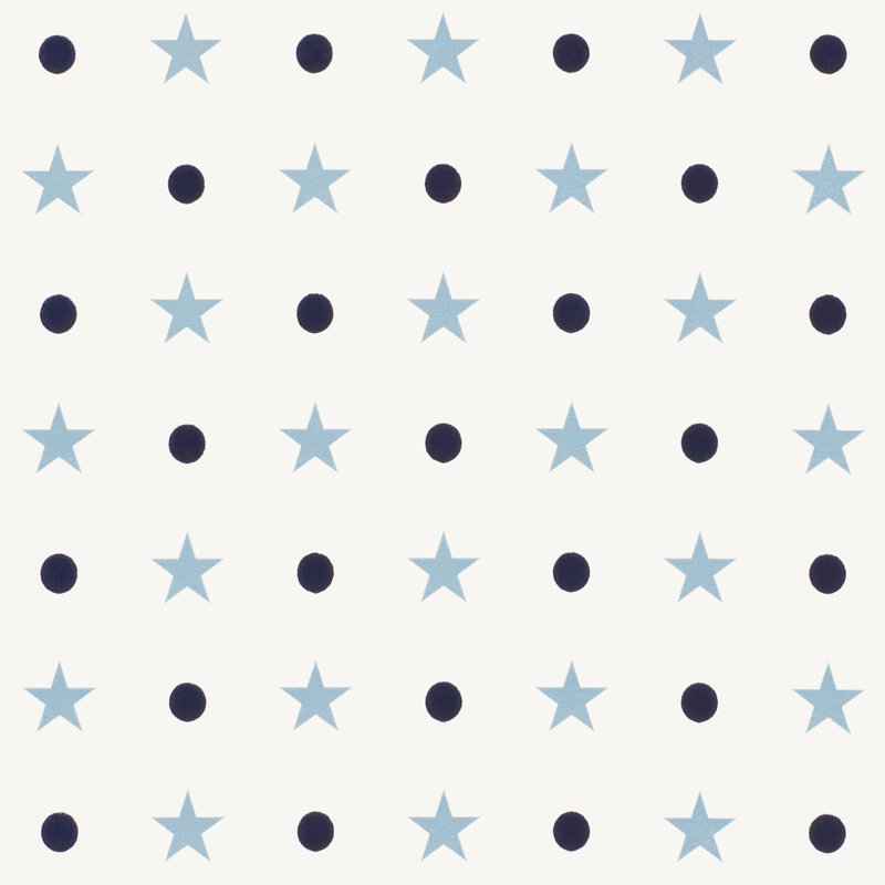 Papier peint Etoiles Et Points, Bleu
